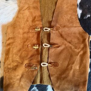 Vintage Medium Men’s Pendleton Suede Leather and Wool Vest